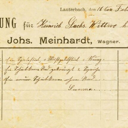 Historische Belege 4 Rechnung 1902