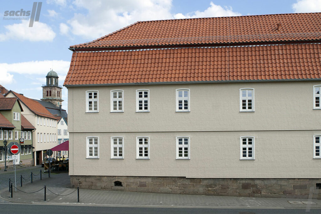 Alter Esel Buecherei Sanierung Fassade Aussenansicht Maler Lauterbach 1
