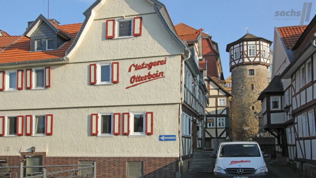Fachwerksanierung Metzgerei Otterbein Fassadengestaltung Maler Lauterbach Hessen 2