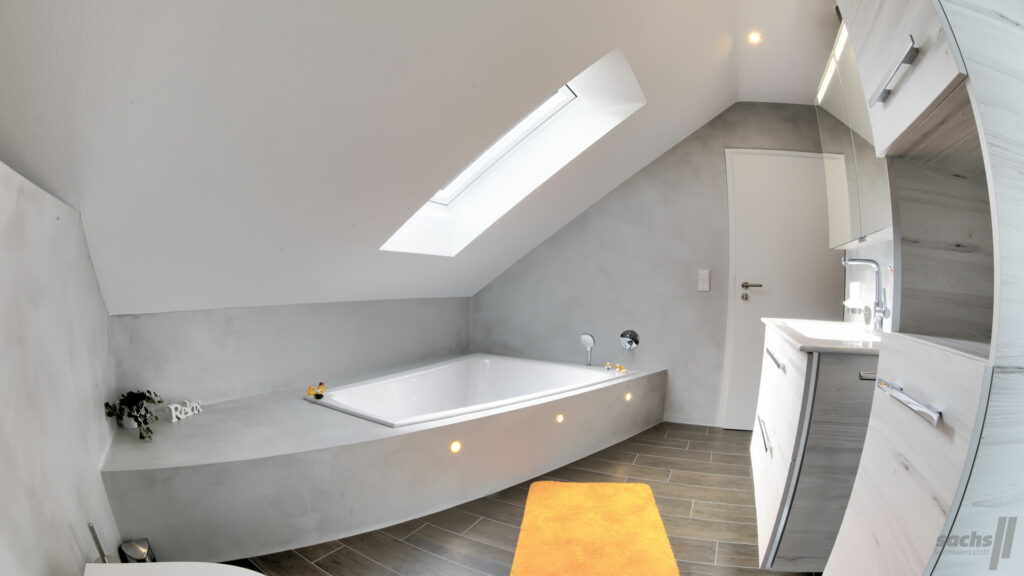 Betonoptik fugenloses Badezimmer Fulda Lauterbach Spachteltechnik 17L